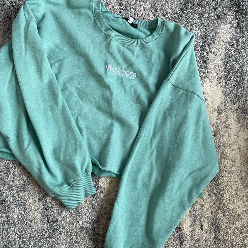 Teal cropped sweatshirt